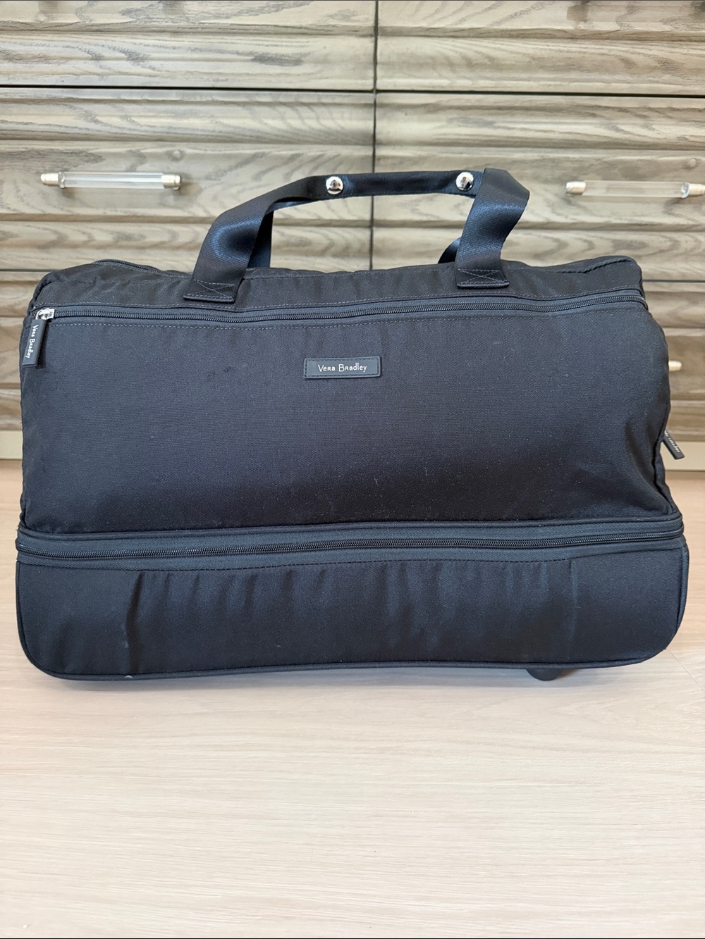 Vera Bradley Black Travel Duffel with Front Compartment